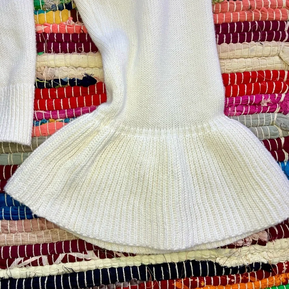 J. Crew ~ Ruffle Cuff Sweater 100% cotton